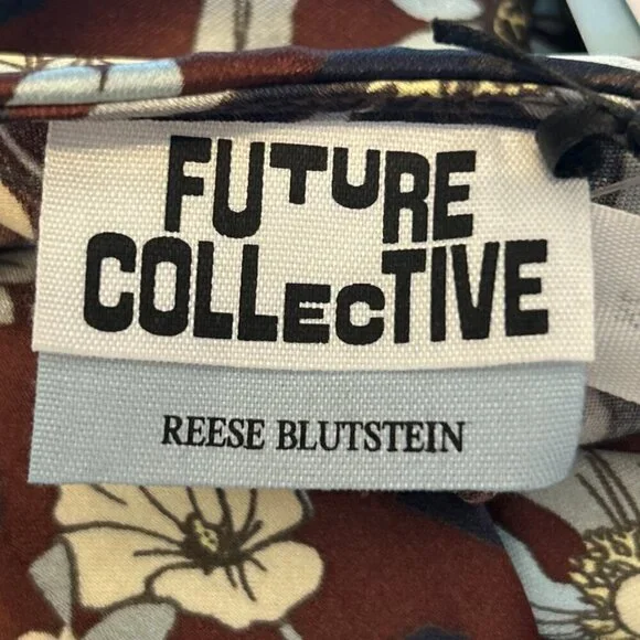 NWOT Future Collective NWT Silky Floral Shift Dress Open Back Romantic Feminine - Picture 8 of 11